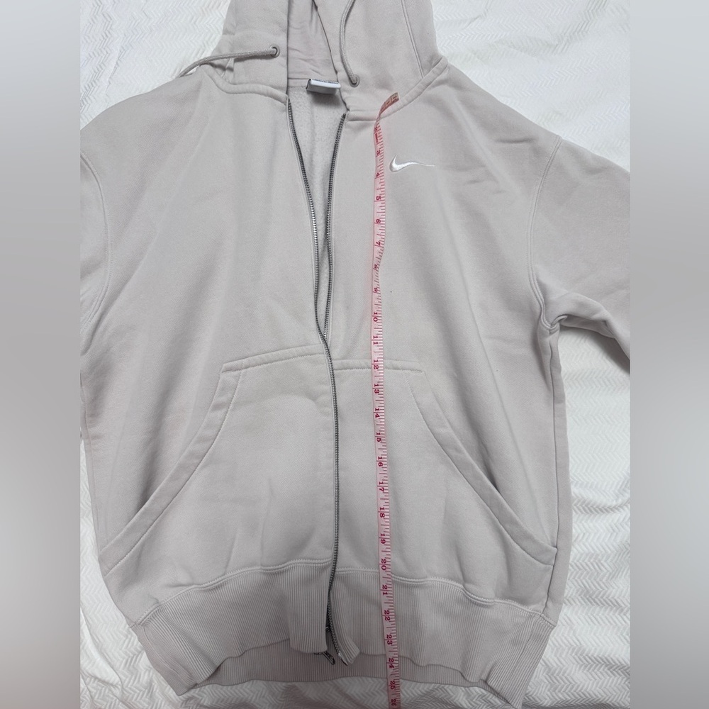 Nike Womens Phoenix Fleece Full Zip Hoodie Size XS Oversized Cream Jacket - Picture 6 of 9
